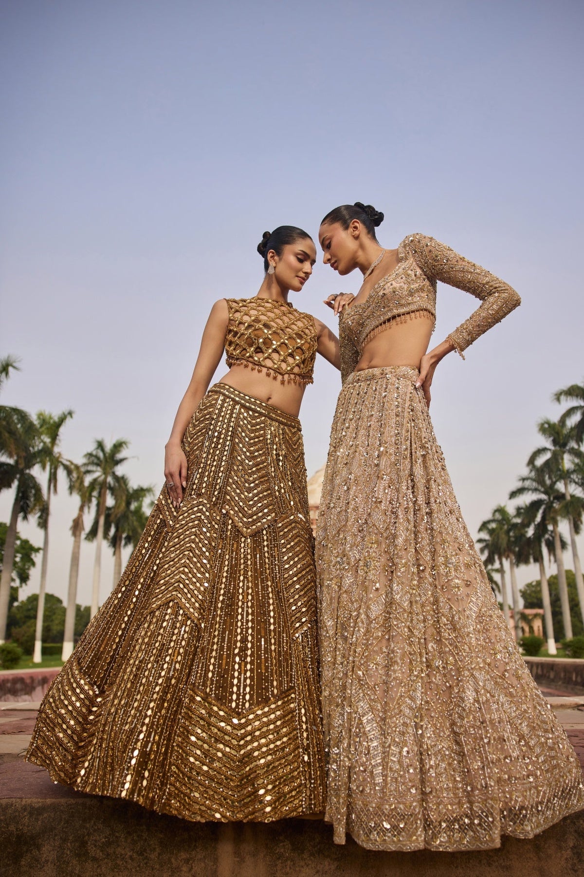 Antique Gold Embellished Lehenga Set