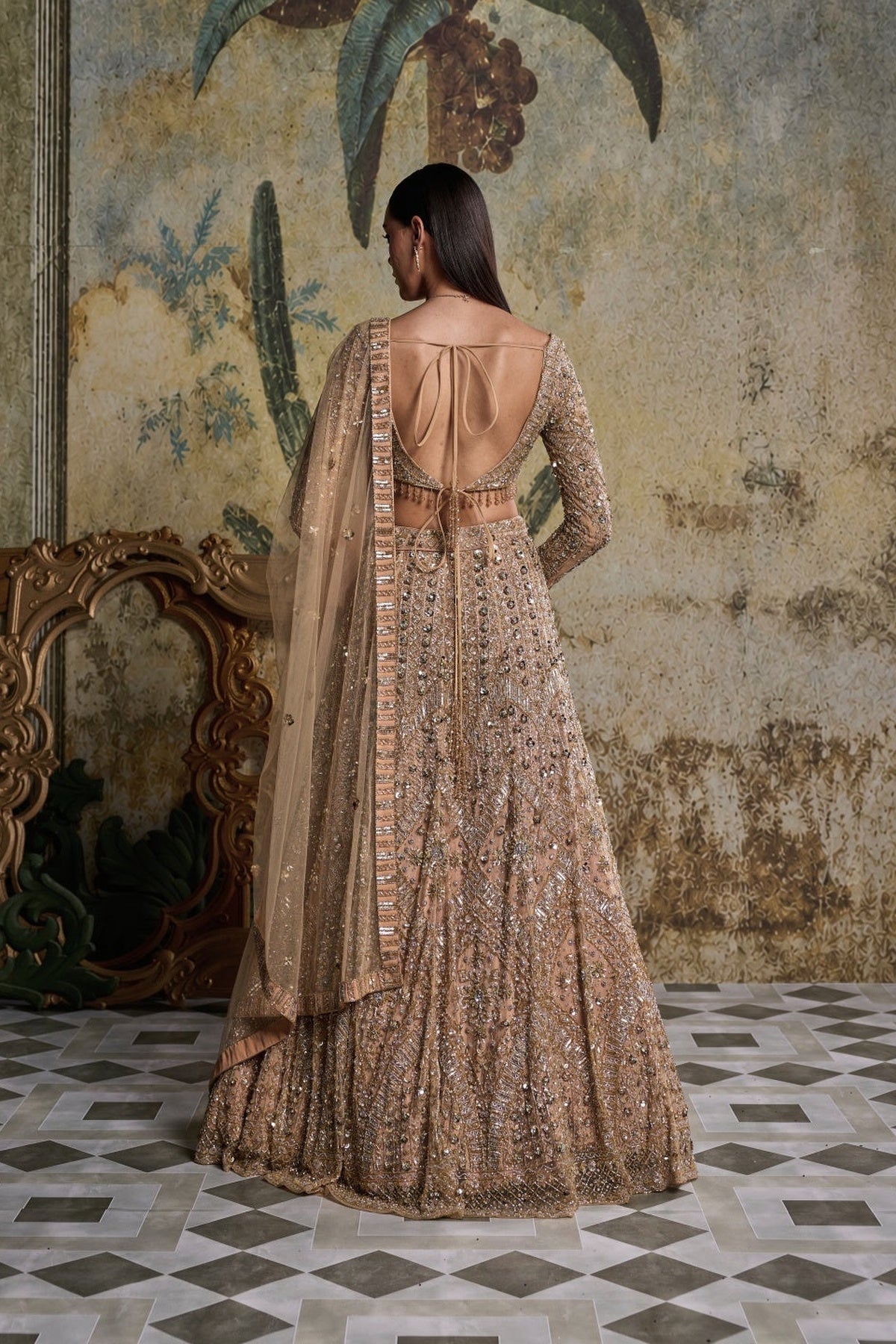 Gold & Silver  Embellished Lehenga Set