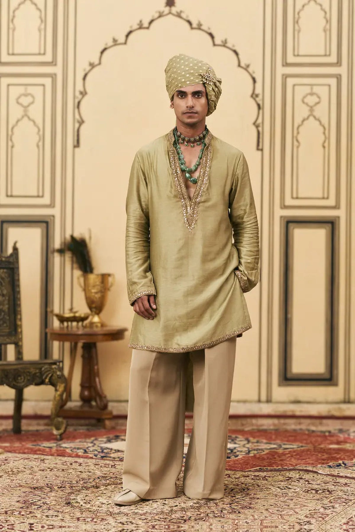 Zaitooni Chanderi Kurta Set