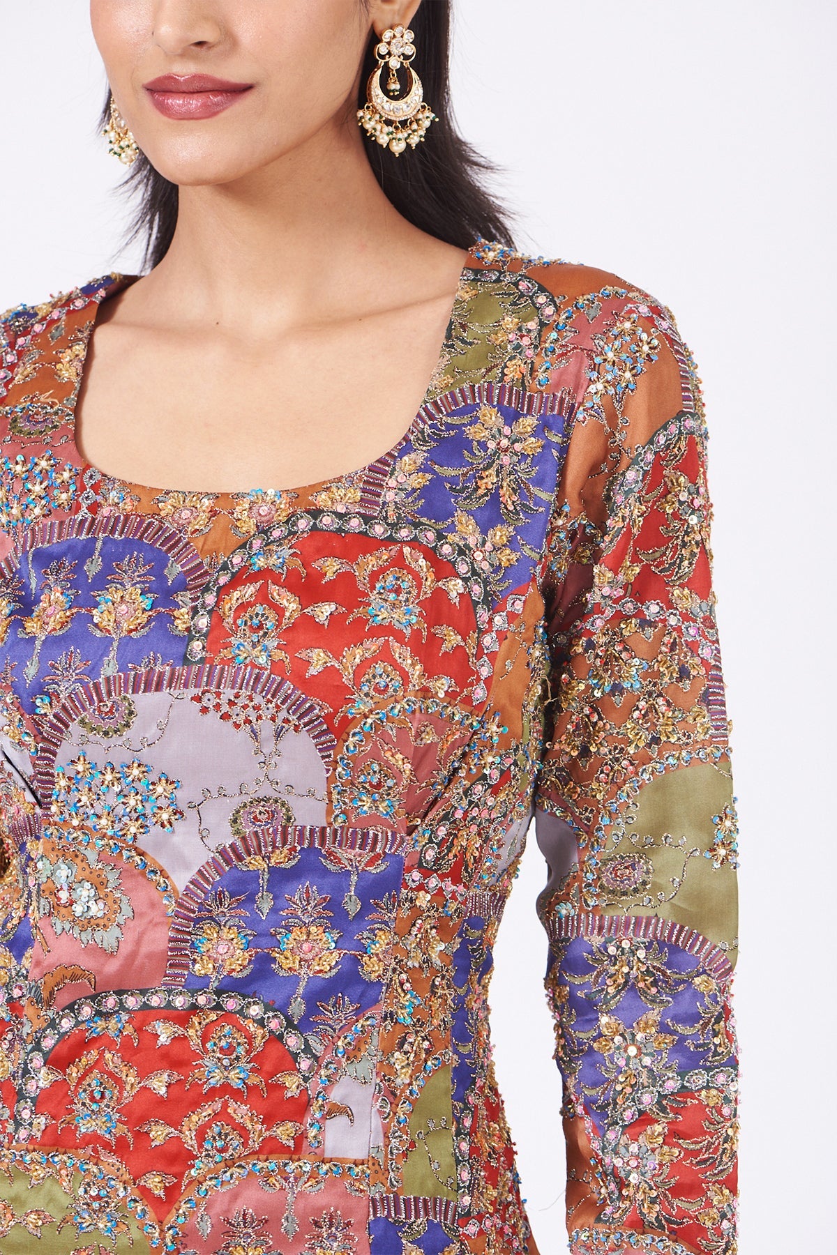 DEVINA - Peach Scallop Juna Sharara Set