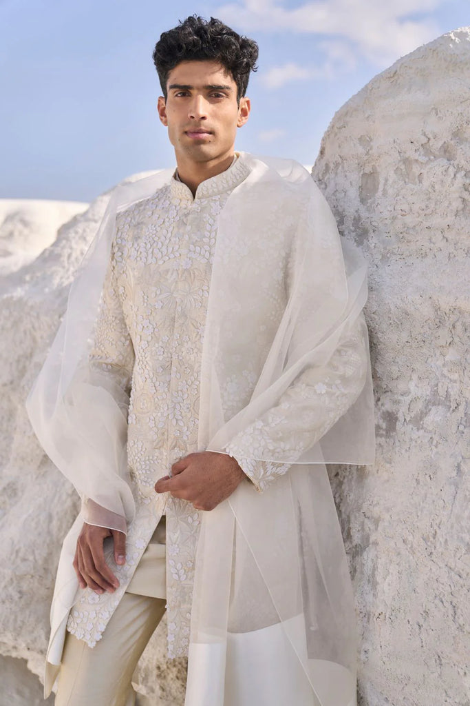 Floral sherwani sales