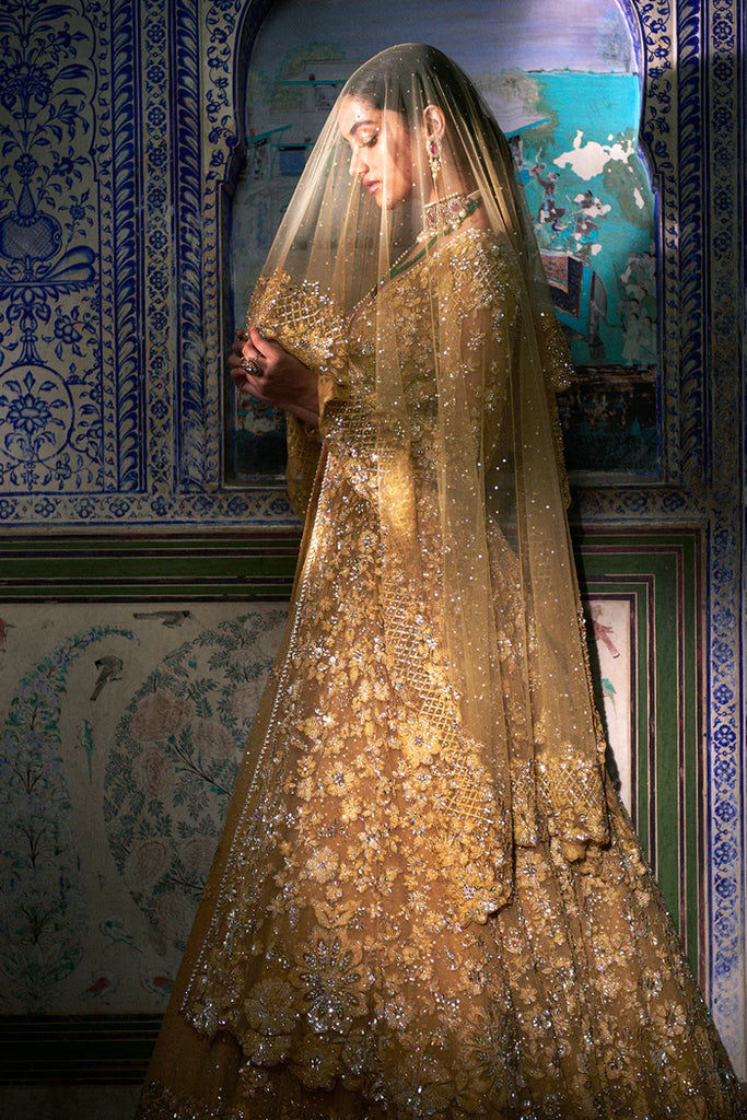 Gold Embroidered Jacket Lehenga Set Design by Seema Gujral at Pernia's Pop  Up Shop 2024