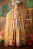 Yellow Pastiche Organza Printed And Embellished Top And Skirt With Cutwork Dupatta