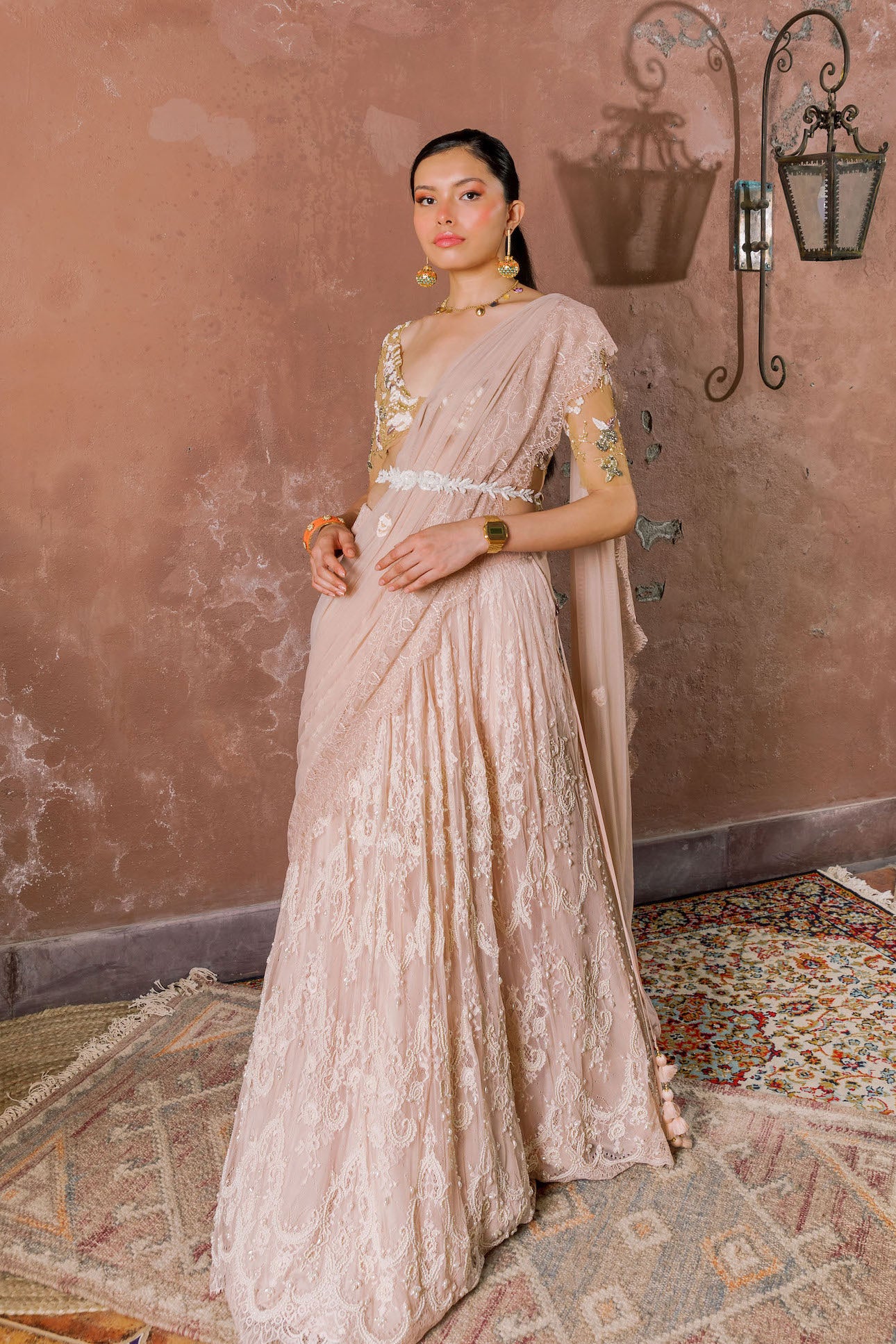 Rose, lace and pearl, belt, dupatta