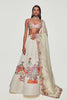 Ivory Divergence Silk Appliquéd And Embellished Lehenga With Blouse And Cutwork Organza Dupatta