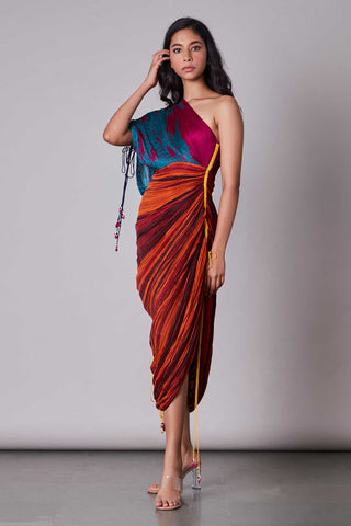 SK Sari Dress Floral Spectra - Ready To Ship