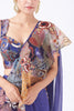 Violet Paper Dolls Satin Organza Printed And Embellished Ruffle Saree And Blouse