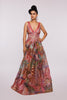 Pink Divergence Organza Printed And Embellished Gown