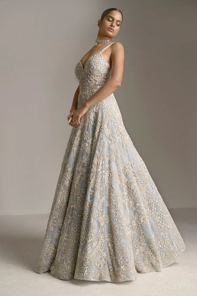 Ice Blue Pearl Gown