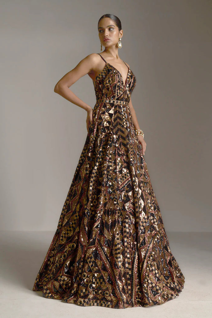 Bronze Sequin Gown
