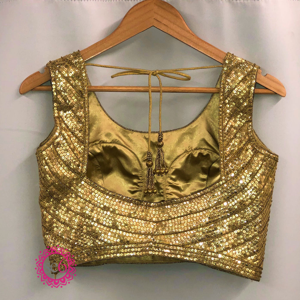 Gold Sequin Embroidered Blouse- Ready to Ship