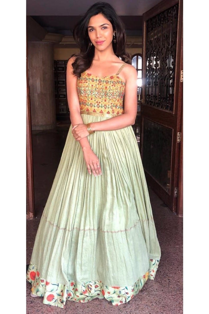 Light Green Embroidered Gown