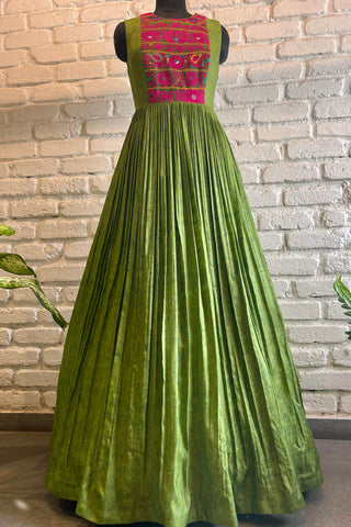 Green Chevron Maxi Dress