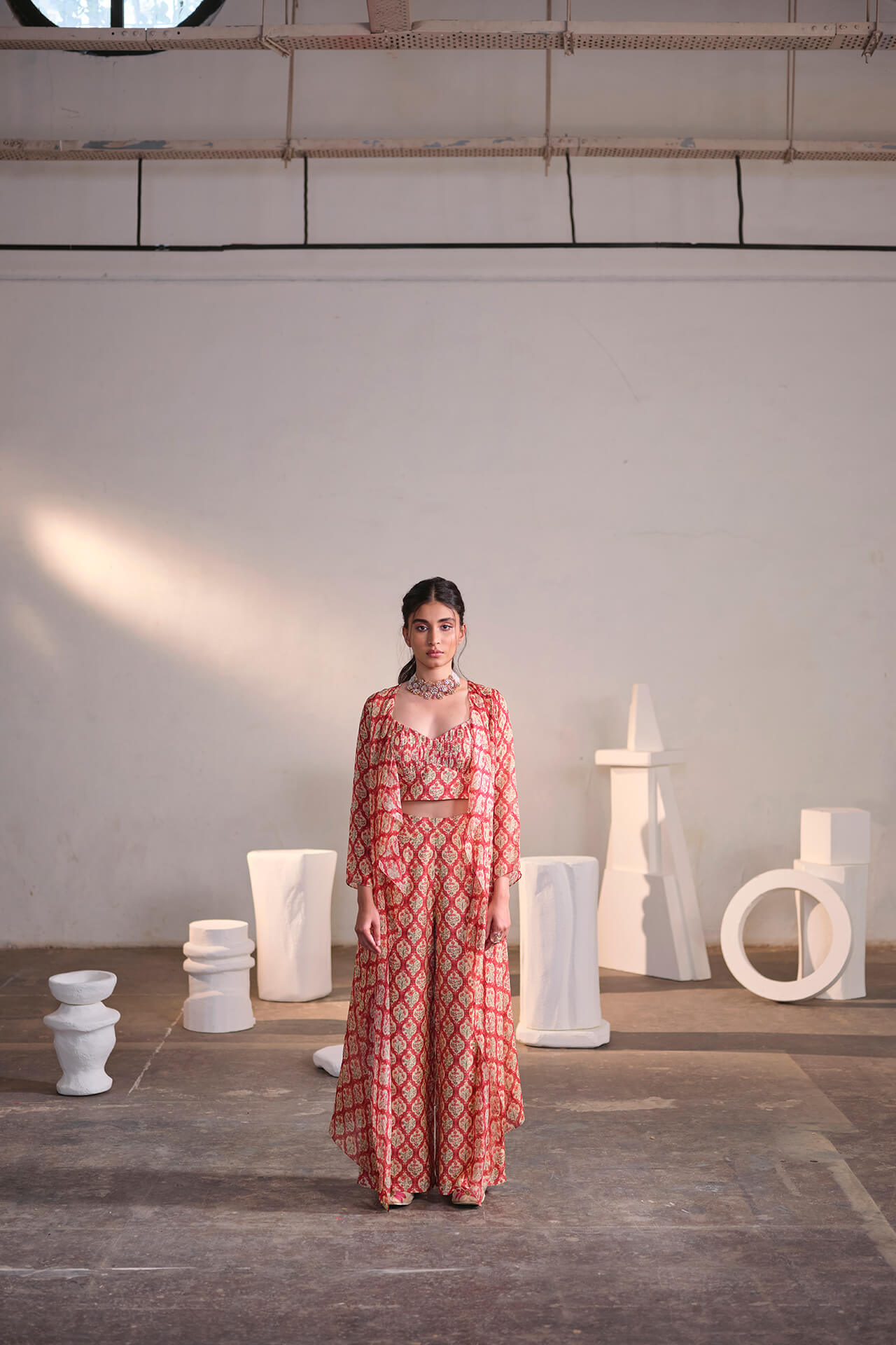 Cream Rose Coord Set