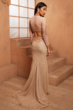 ROSE GOLD EMBELLISHED BLOUSE AND MERMAID SKIRT