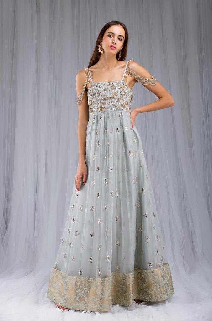 The Leaf Embroidered Gown