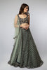 Navy Embroidered and Striped Lehenga