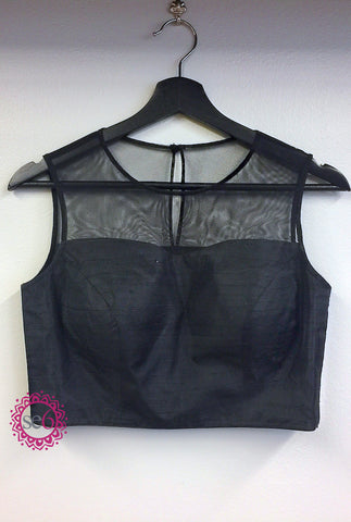Silk Pocketed Skirt w/Mirror Embroidered Waist