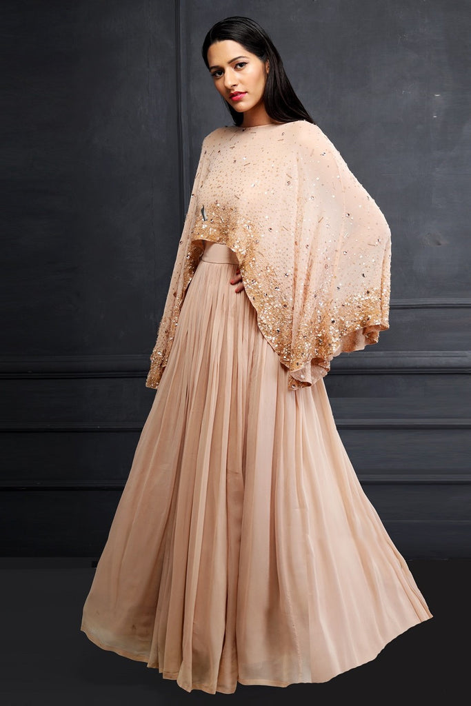 Rare Peach Color Heavy Pakistani Anarkali Gown