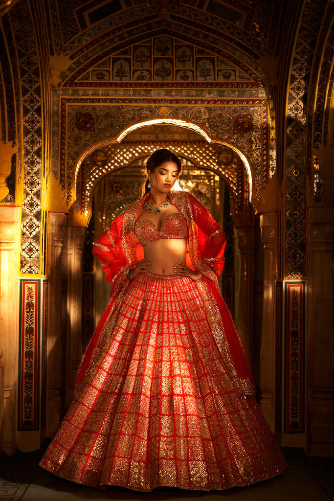 Gota patti lehenga bridal hot sale