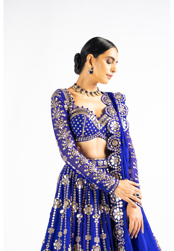 Navy Blue Lehenga Choli - Khushbu Fashion