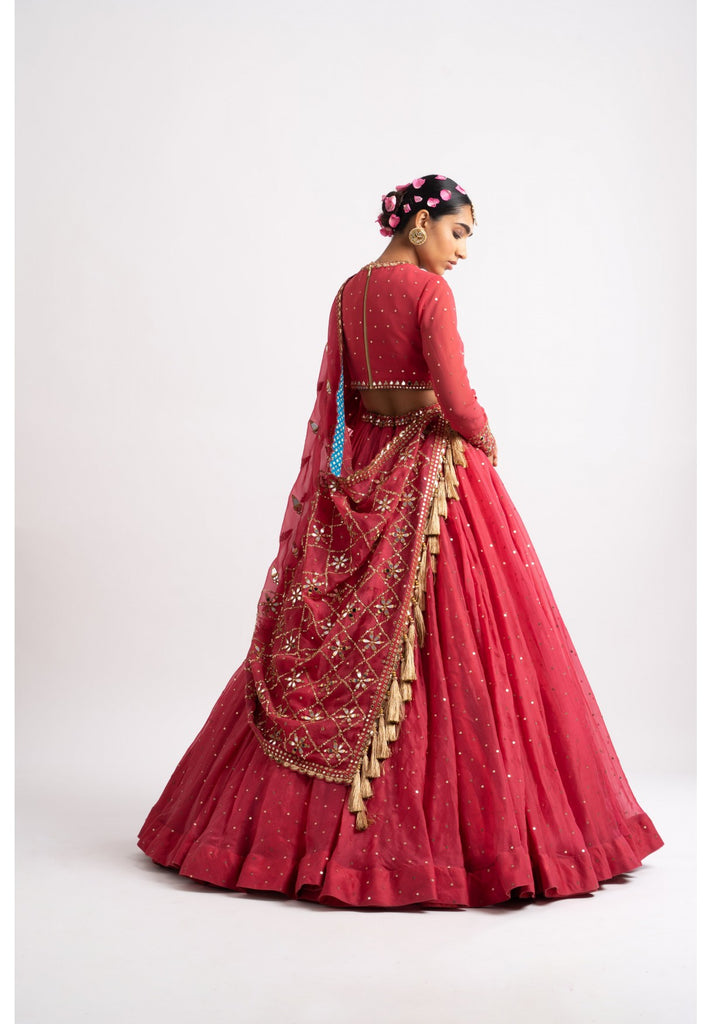 Traditional Anarkali Style Hot Pink Georgette Designer Gown With Heavy  Dupatta – Kaleendi