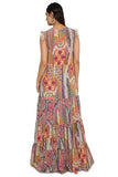 Alyan African Print Embroidered Crepe Dress