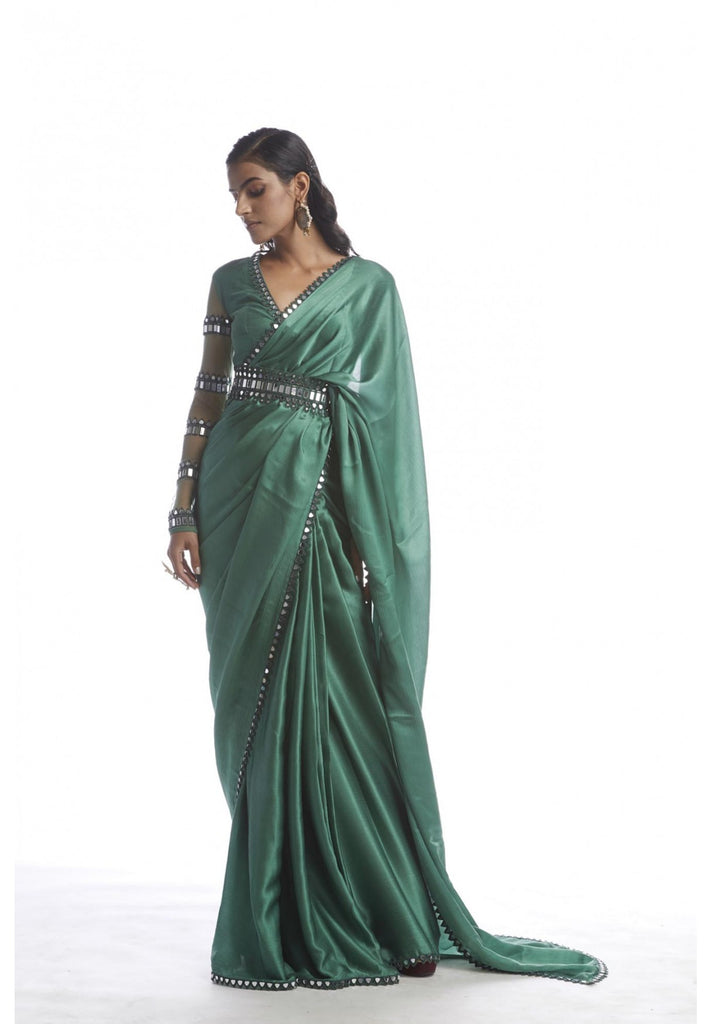 Mint Green Chiffon Saree Set Design by GOPI VAID at Pernia's Pop Up Shop  2023