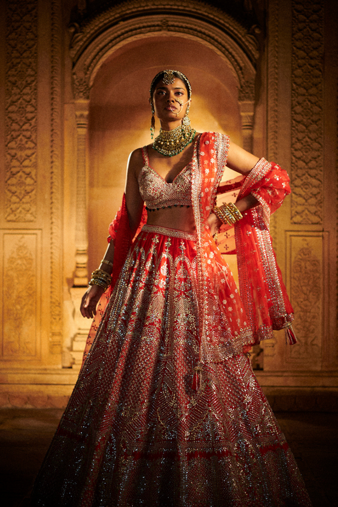 Bridal red colour lehenga best sale