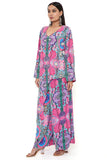 PINK ENCHANTED PRINT CREPE EMBROIDERED KURTA WITH CROPPED PALAZZO