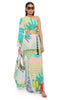 TROPICAL PRINT CREPE ONE SHOULDER TOP AND SKIRT