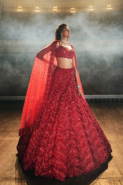 Red Leaf Lehenga - Ready To Ship